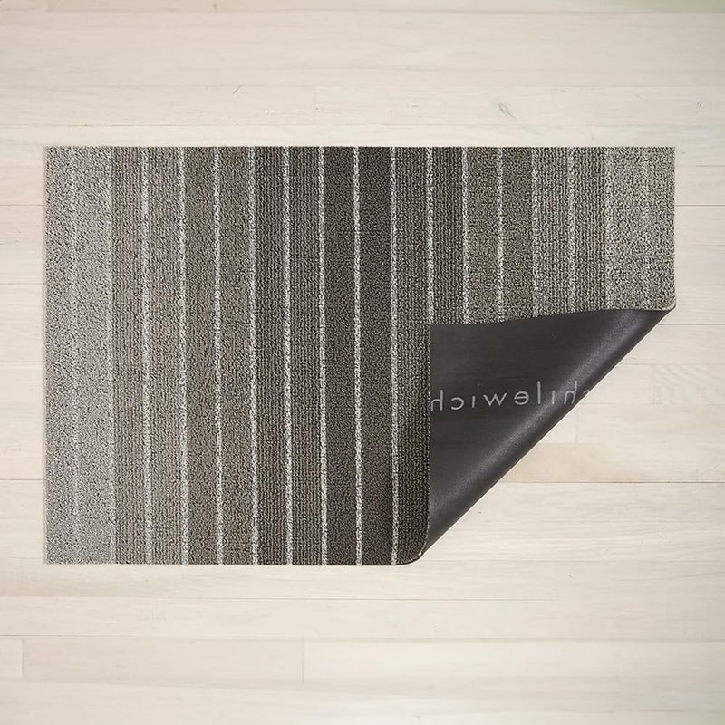 Chilewich Block Stripe Shag Doormat, Taupe - Image 4
